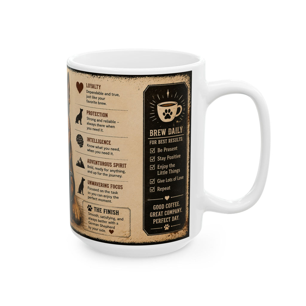German Shepherd – 'Loyal, Strong, Focused' Dog Lover Gift (11oz/15oz)