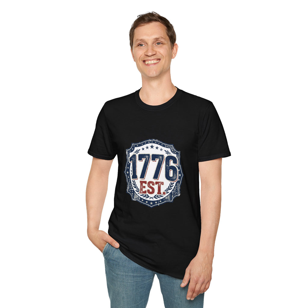 1776 Vintage Shield T-Shirt — Patriotic Independence Day Tee