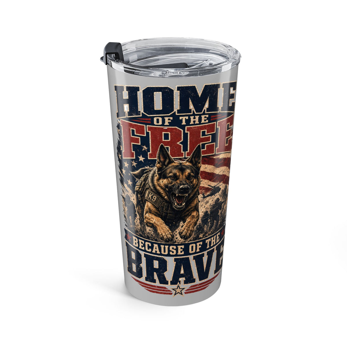 1776 Tumbler 20oz Tumbler — "Home of the Free Because of the Brave" Patriotic Stainless Travel Cup