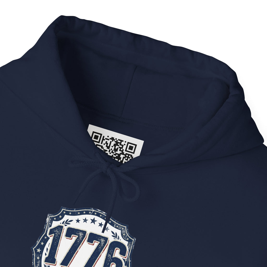 1776 Patriotic Hoodie — "Free Because of the Brave" Military Veteran Sweatshirt