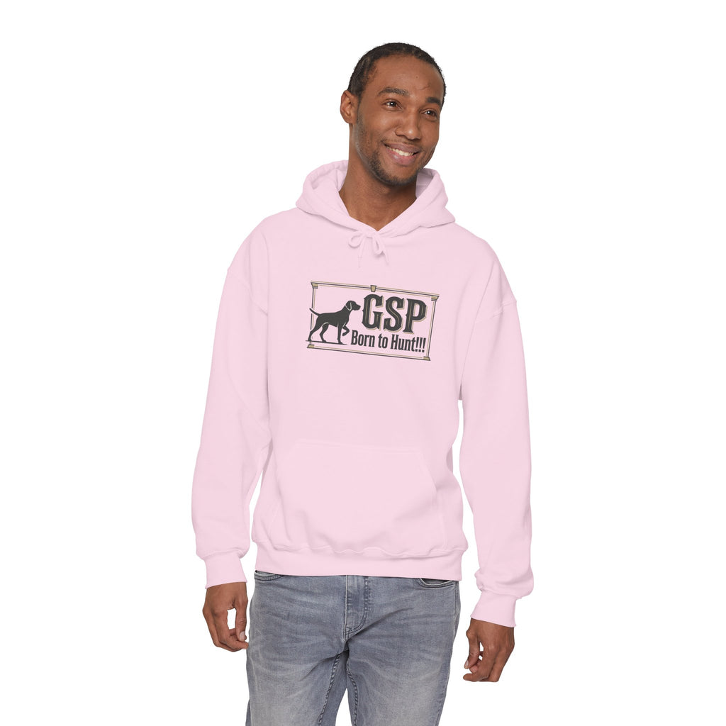 GSP 'Born to Hunt' Hoodie — German Shorthaired Pointer Blueprint Design