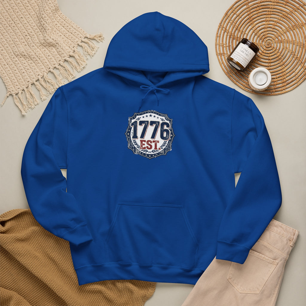 1776 Patriotic Hoodie — "Free Because of the Brave" Military Veteran Sweatshirt