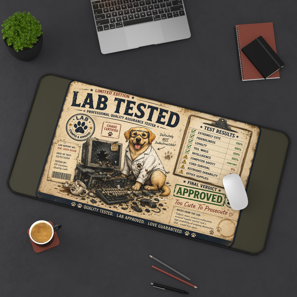 Lab Tested Labrador Desk Mat – Cute Approved Pet-Themed Mousepad