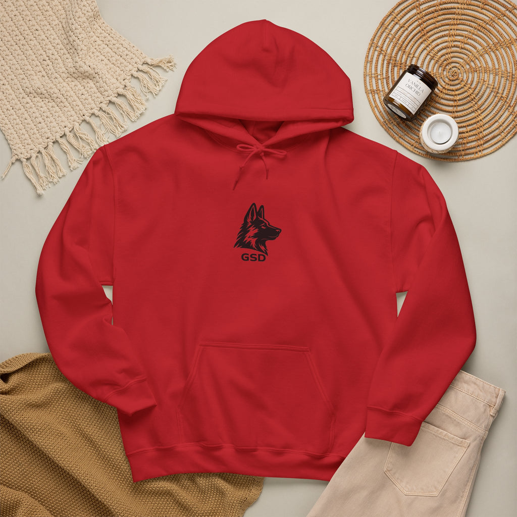German Shepherd Hoodie - "I Can Run What's Your SuperPower" - Word Cloud Dog Silhouette Graphic Sweatshirt