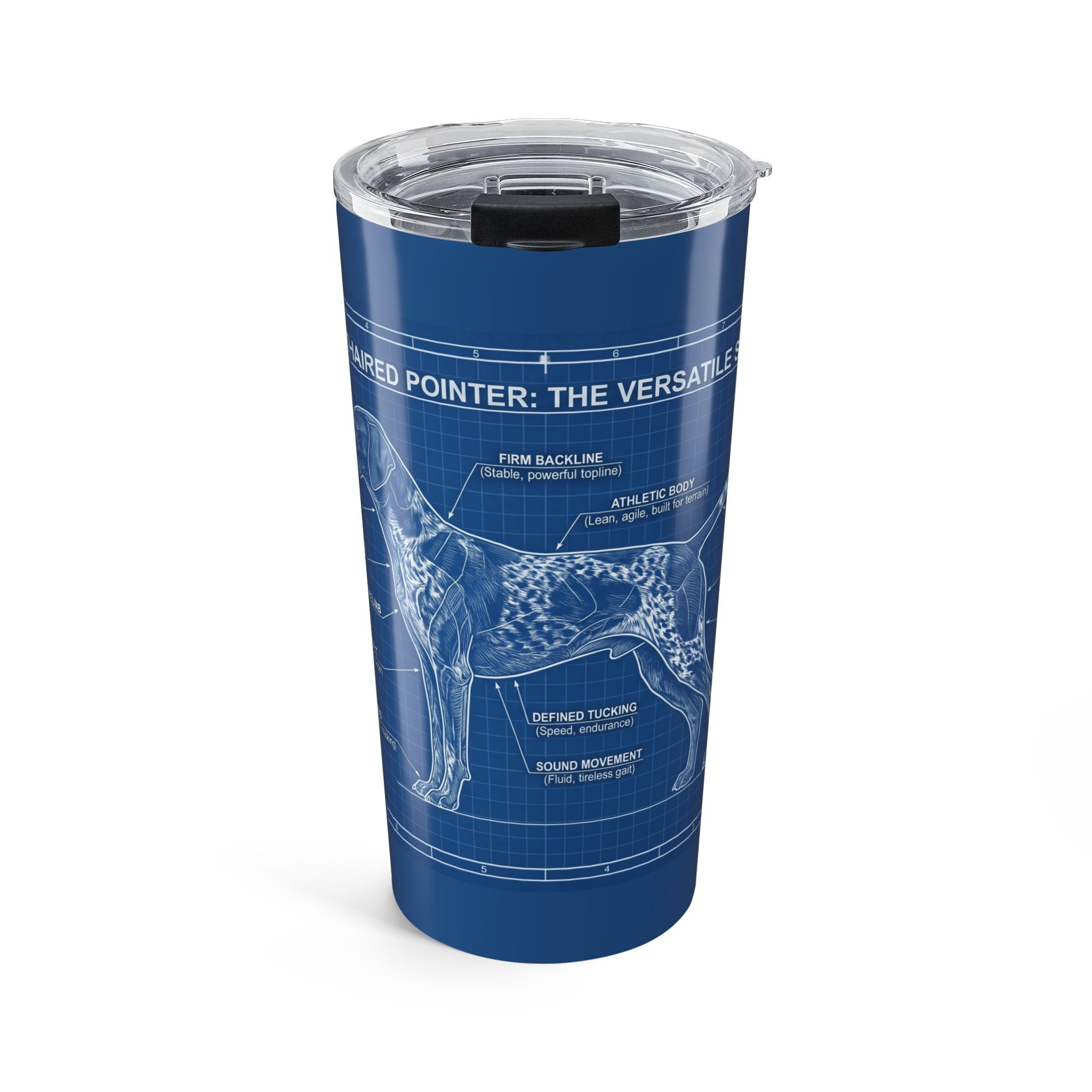German Shorthaired Pointer Blueprints 20oz Tumbler — Insulated Travel Cup for Dog Lovers