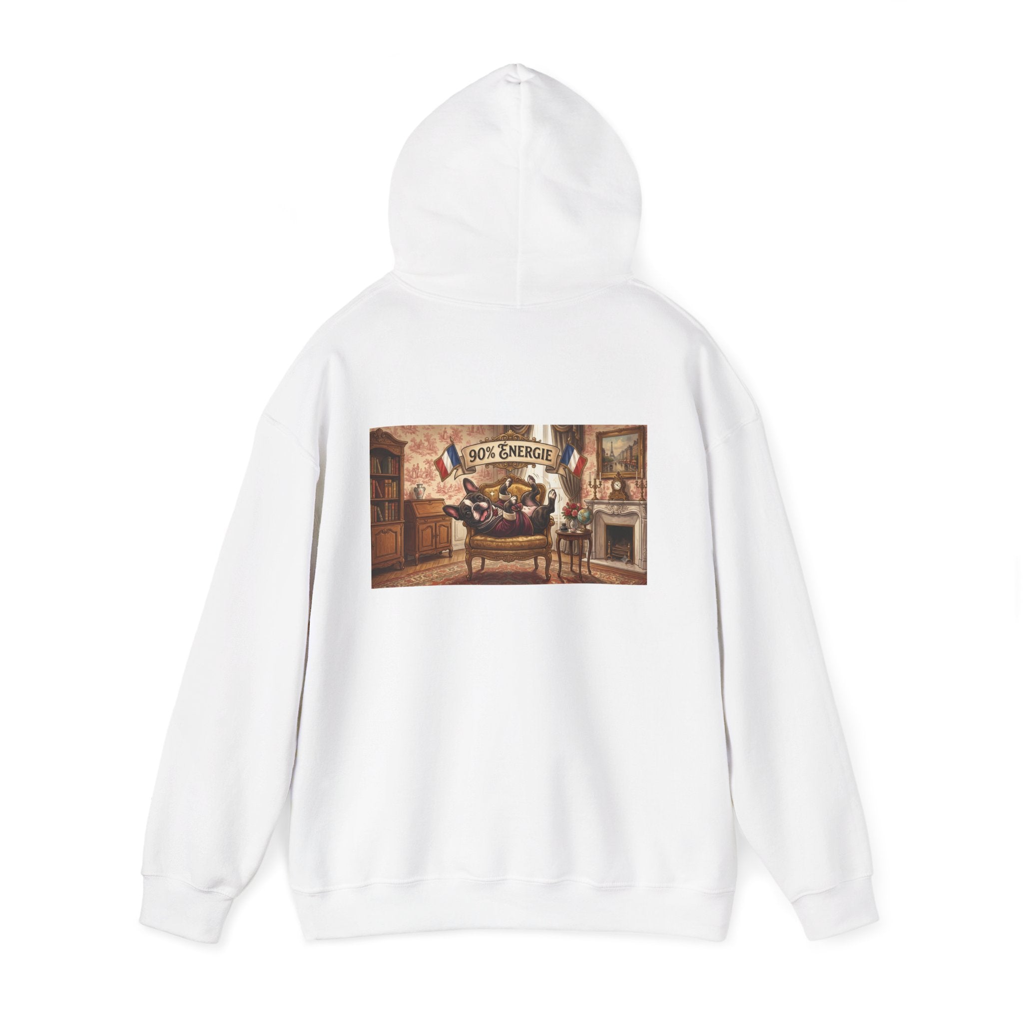 Frenchie Hoodie 90% Energy — Graphic Pullover