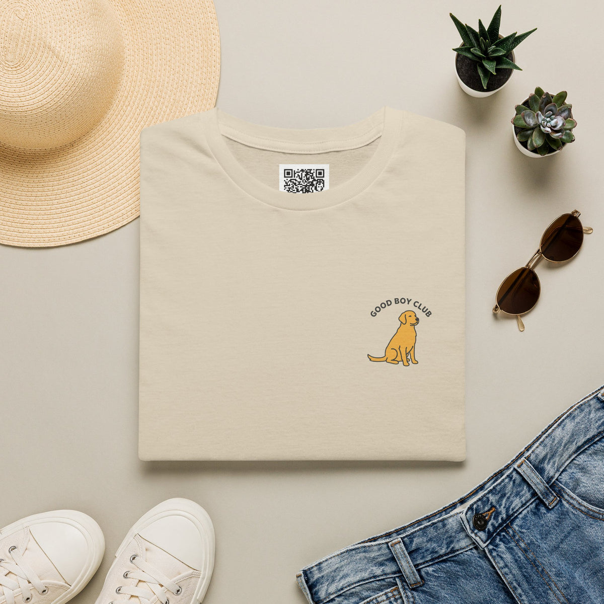 Golden Retriever Good Boy Club Print T-Shirt