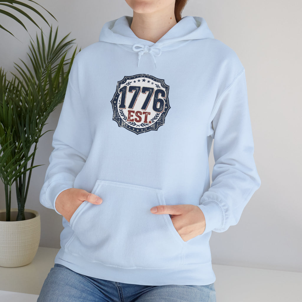 1776 Patriotic Hoodie — "Free Because of the Brave" Military Veteran Sweatshirt