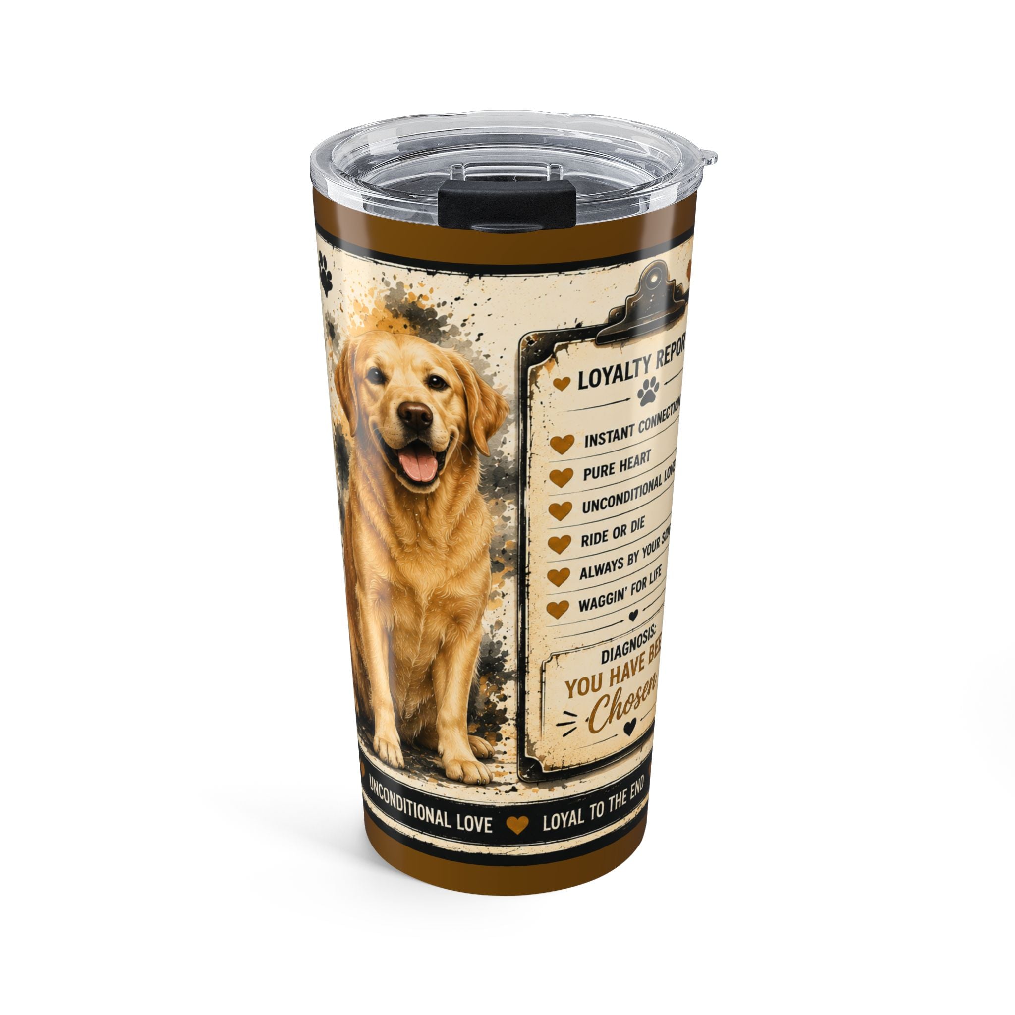 Tumbler – "Stay Golden" Dog Lover Travel Cup