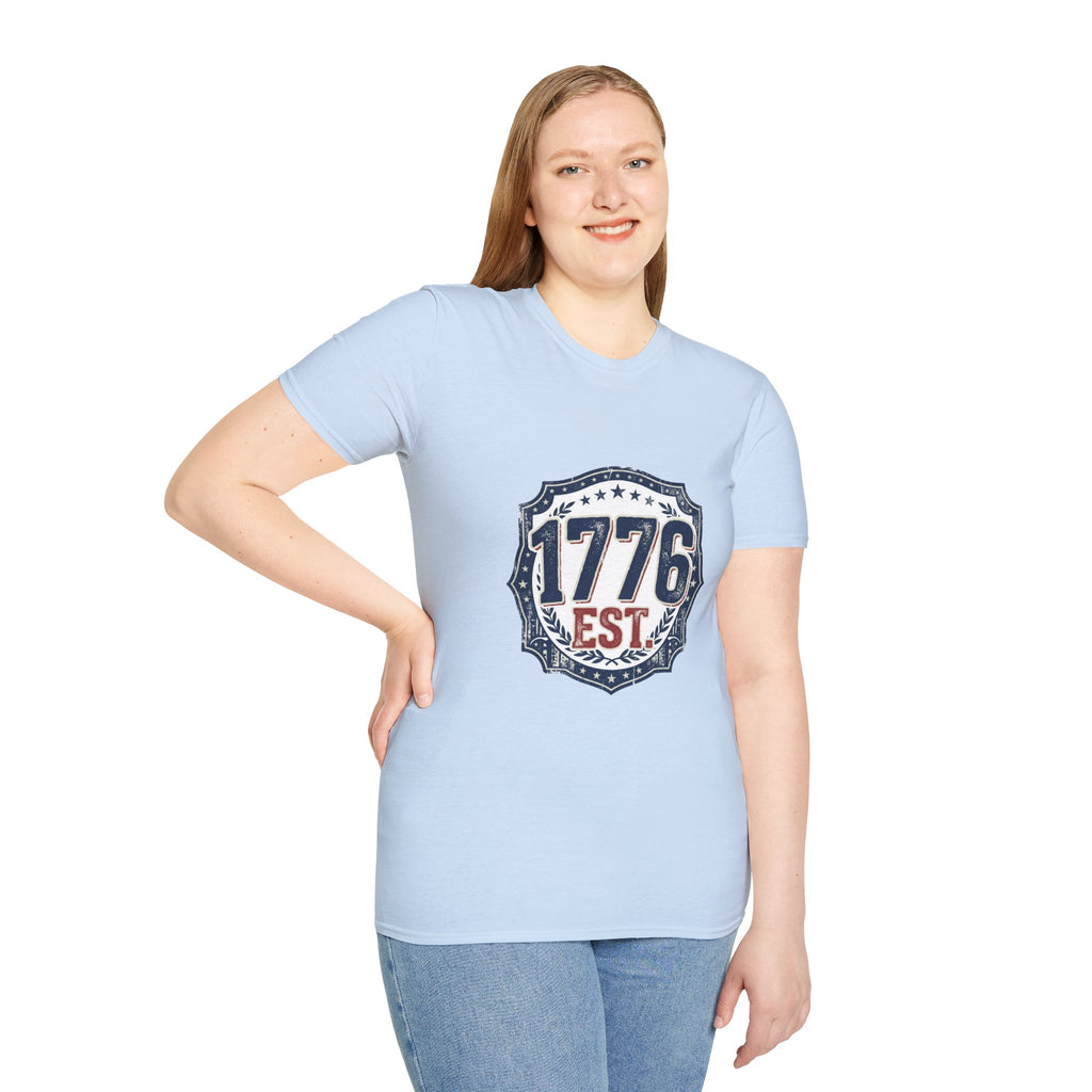 1776 Vintage Shield T-Shirt — Patriotic Independence Day Tee