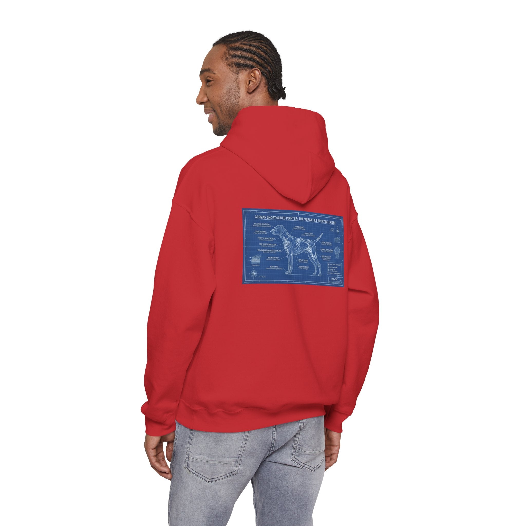 GSP 'Born to Hunt' Hoodie — German Shorthaired Pointer Blueprint Design