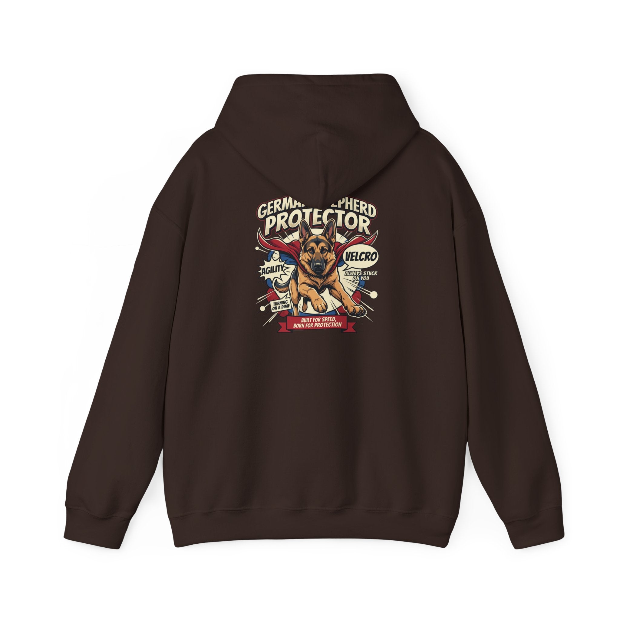 German Shepherd Protector Hoodie — "Not All Heroes Wear Capes" Dog Lover Pullover