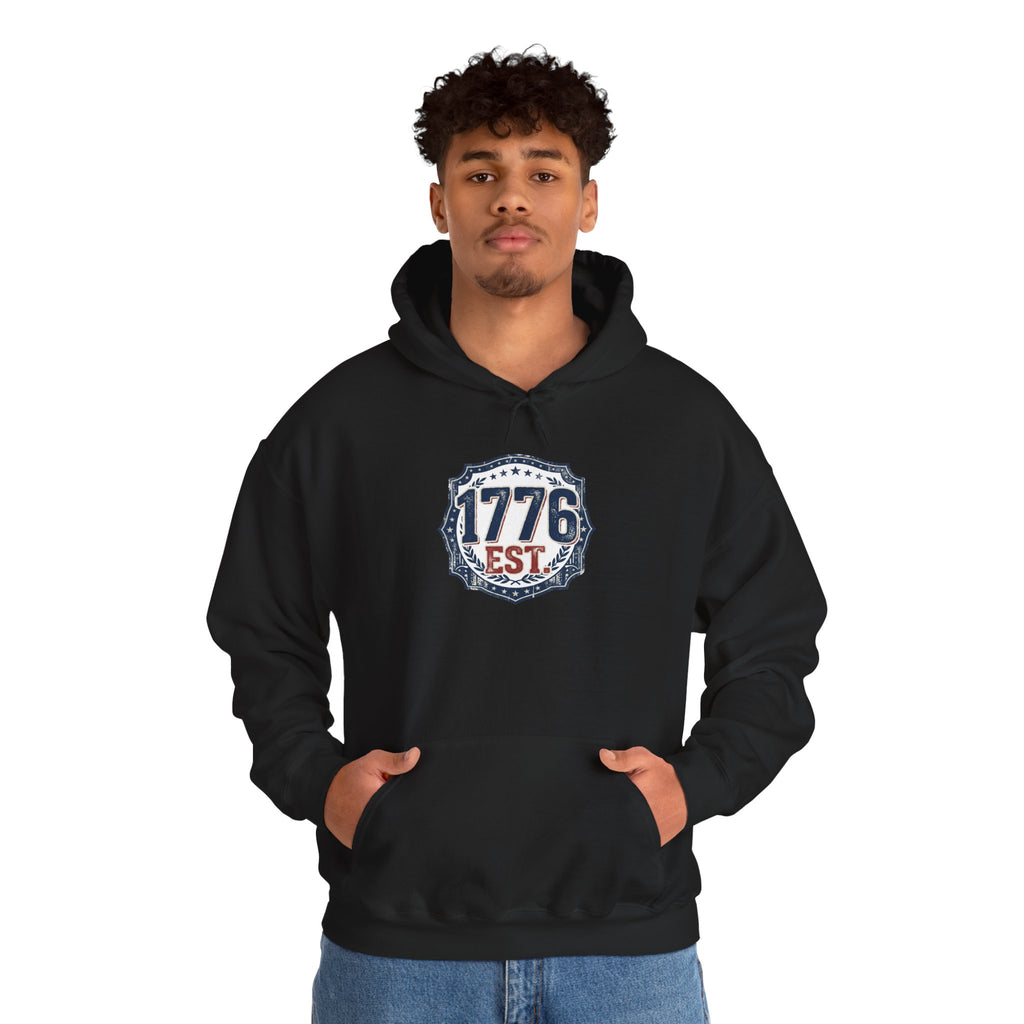 1776 Patriotic Hoodie — "Free Because of the Brave" Military Veteran Sweatshirt