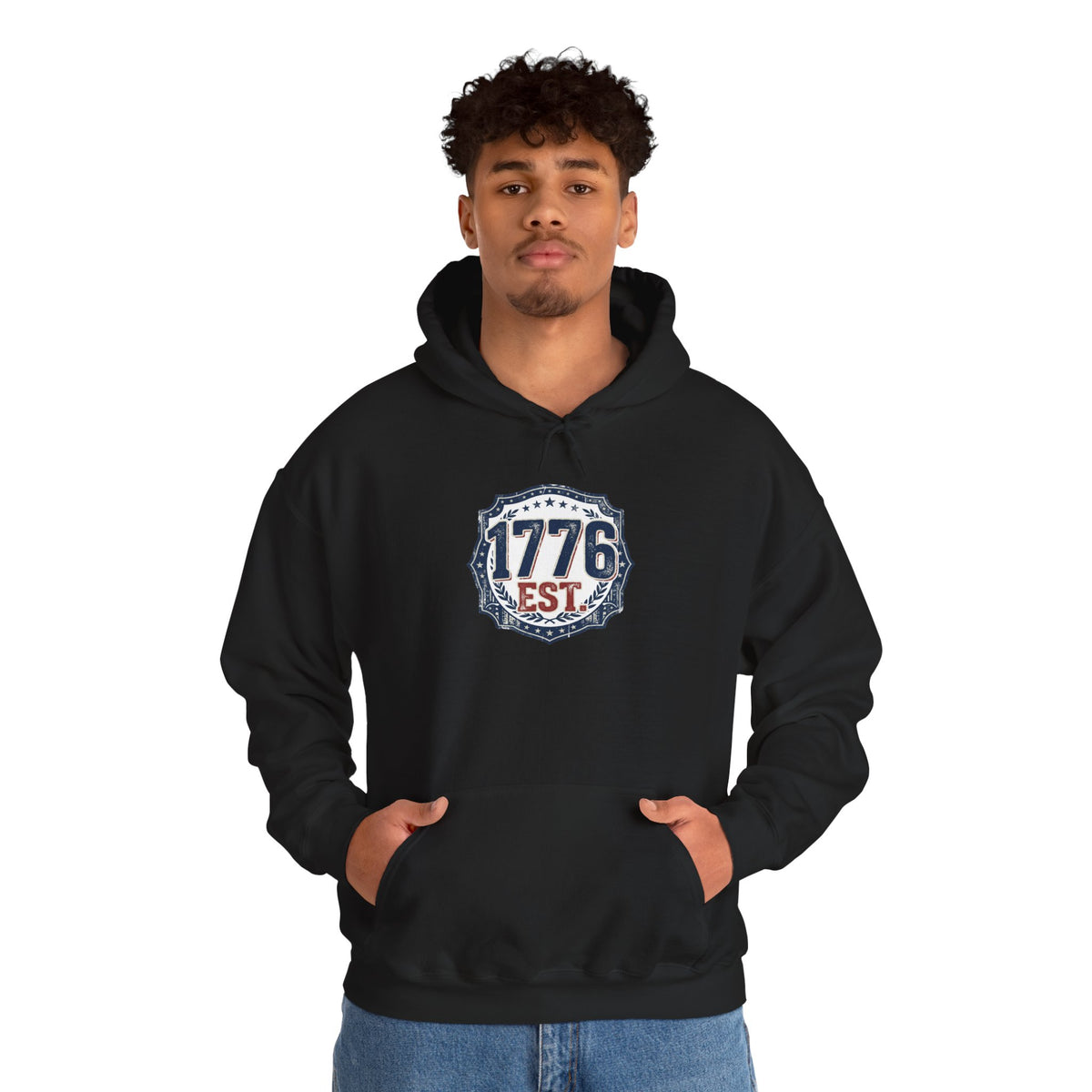 1776 Patriotic Hoodie — "Free Because of the Brave" Military Veteran Sweatshirt