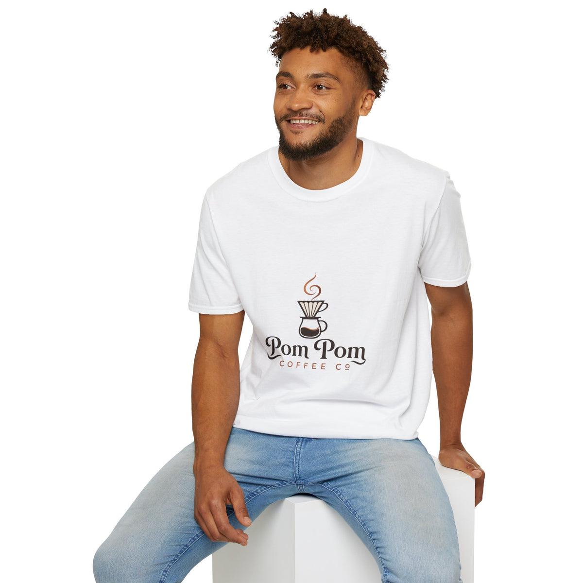 Pomeranian Pom Pom Coffee Pomeranian T-Shirt — “Fueled by Coffee and Pom Pom Energy”