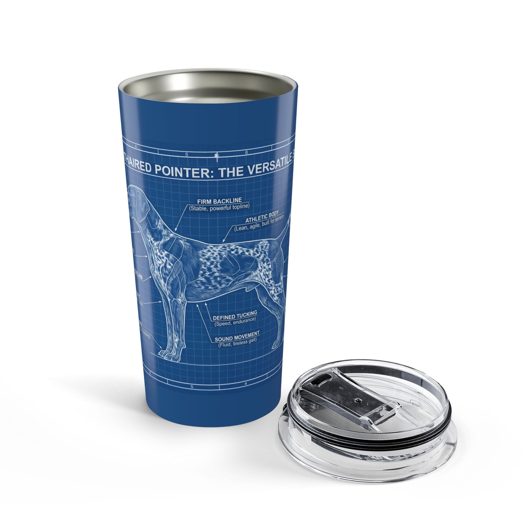 German Shorthaired Pointer Blueprints 20oz Tumbler — Insulated Travel Cup for Dog Lovers