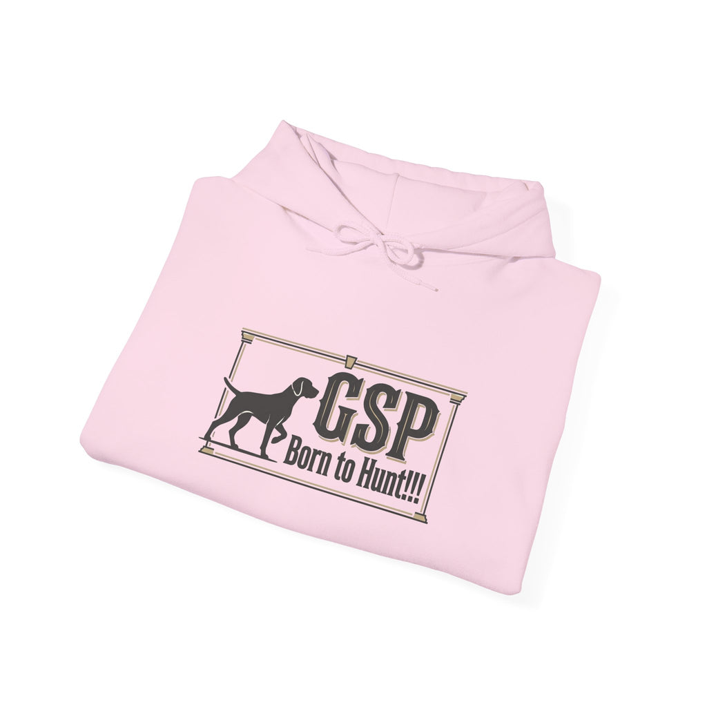 GSP 'Born to Hunt' Hoodie — German Shorthaired Pointer Blueprint Design