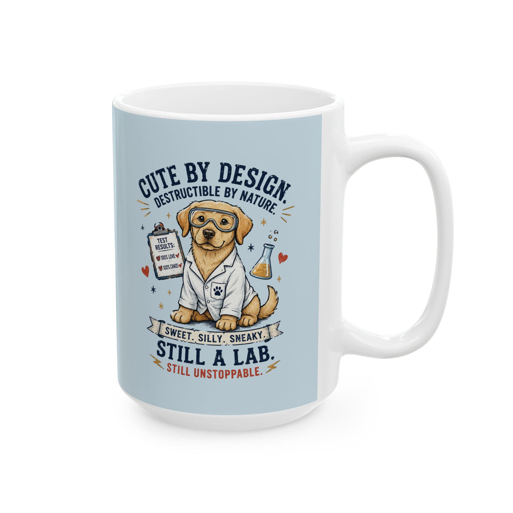 Cute Lab Lover Mug — "Cuteness Overload" Ceramic Coffee Cup (11oz & 15oz)