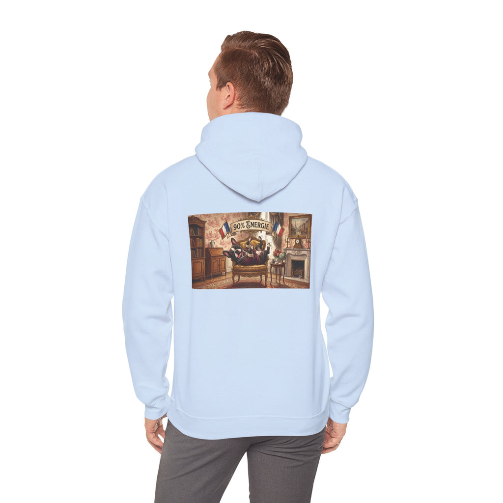 Frenchie Hoodie 90% Energy — Graphic Pullover