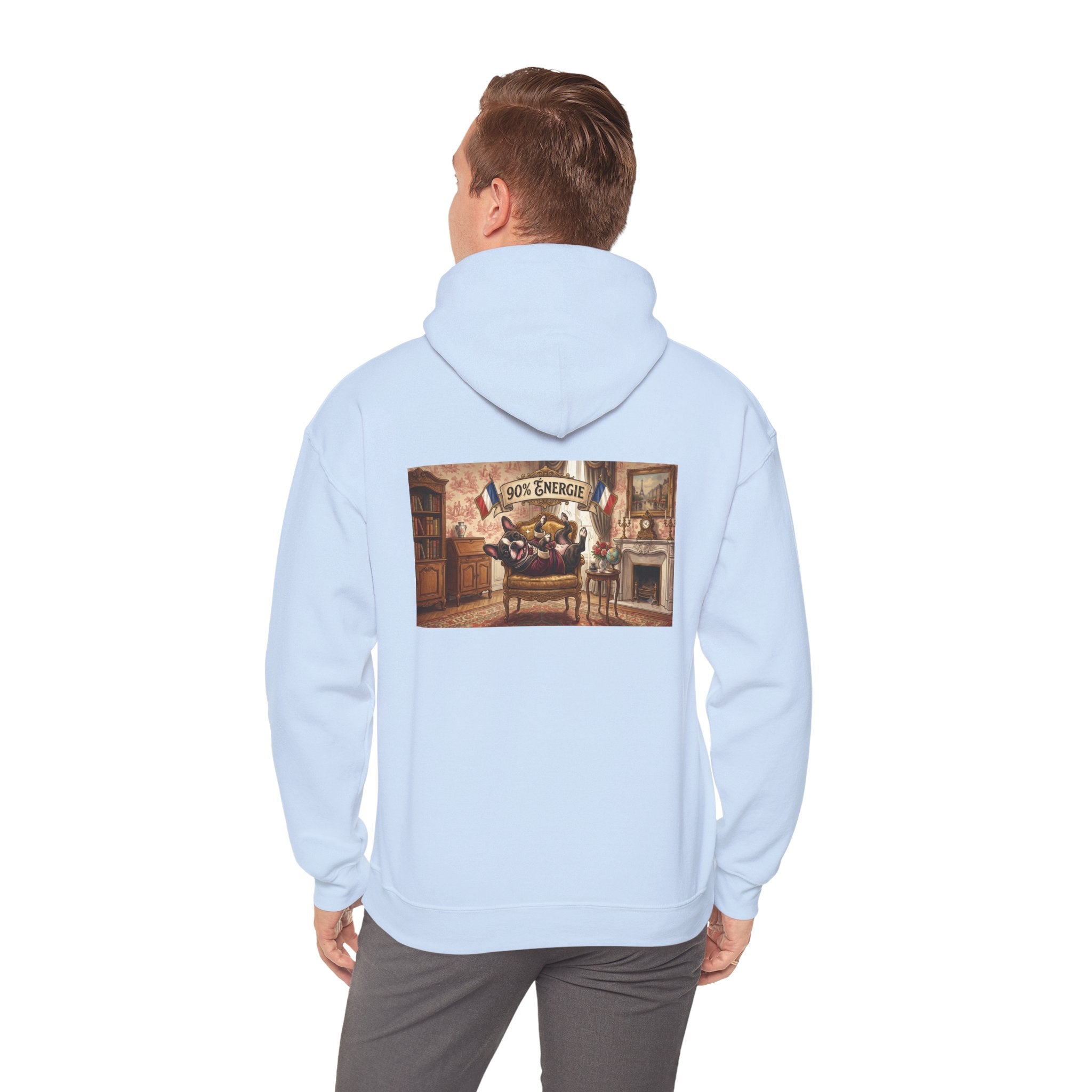 Frenchie Hoodie 90% Energy — Graphic Pullover