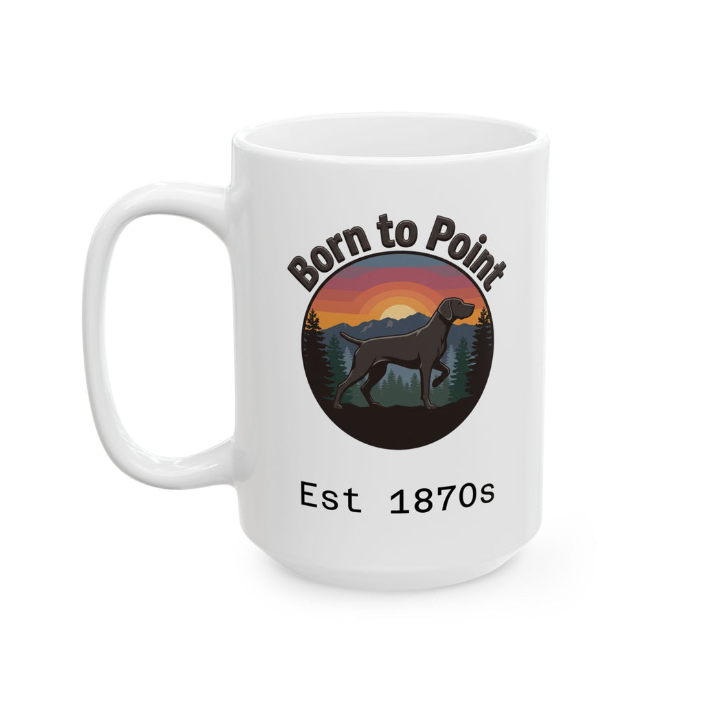 GSP Ceramic Mug — Born to Paint Vintage Sunset Logo (11oz & 15oz)