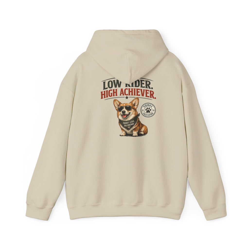 Corgi Hoodie — 'Low Risk, High Achiever'