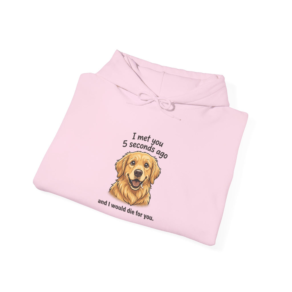 Golden Retriever Hoodie – "I Met You 5 Seconds Ago and I Would Die for You"