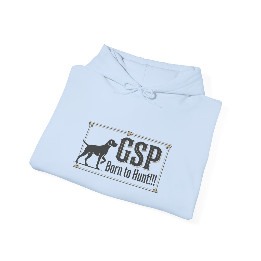 GSP 'Born to Hunt' Hoodie — German Shorthaired Pointer Blueprint Design