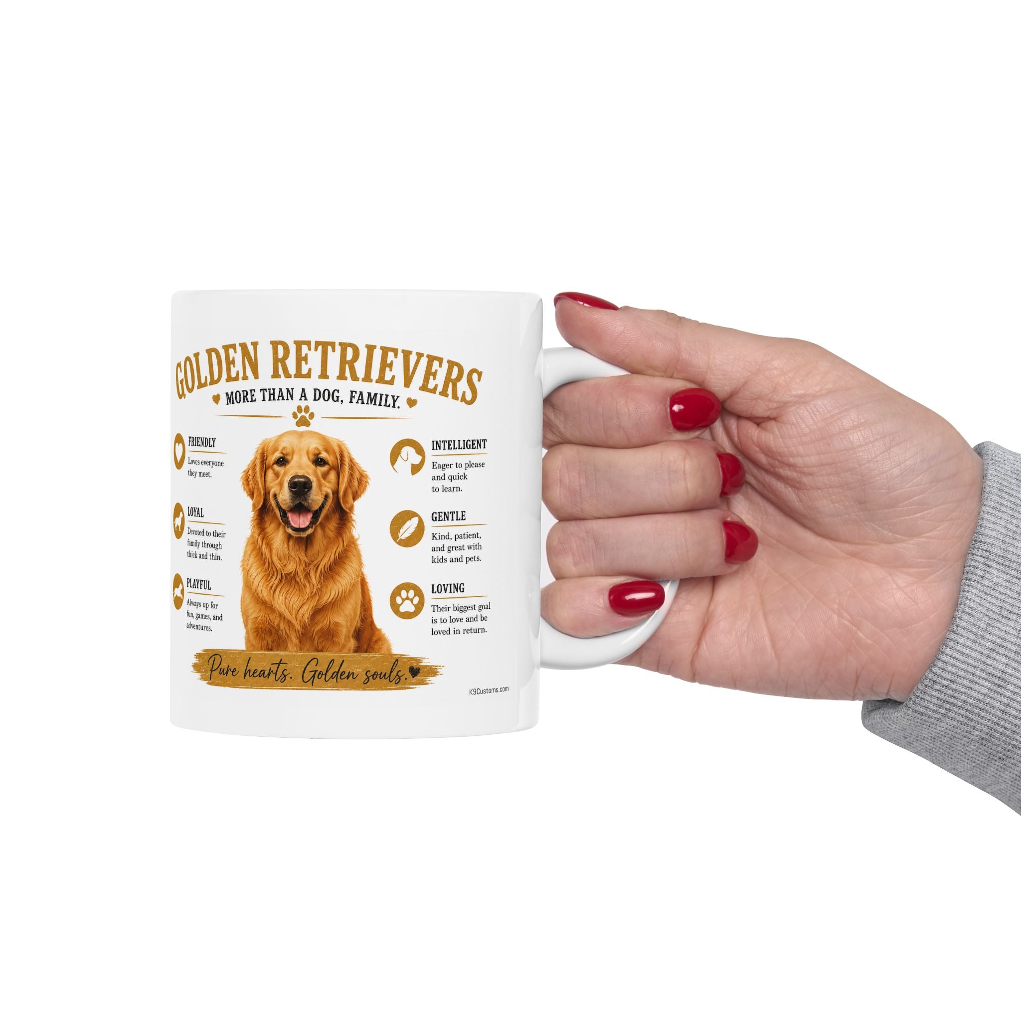 Golden Retriever Ceramic Mug – "Golden Rules" Dog Traits Coffee Cup (11oz/15oz)