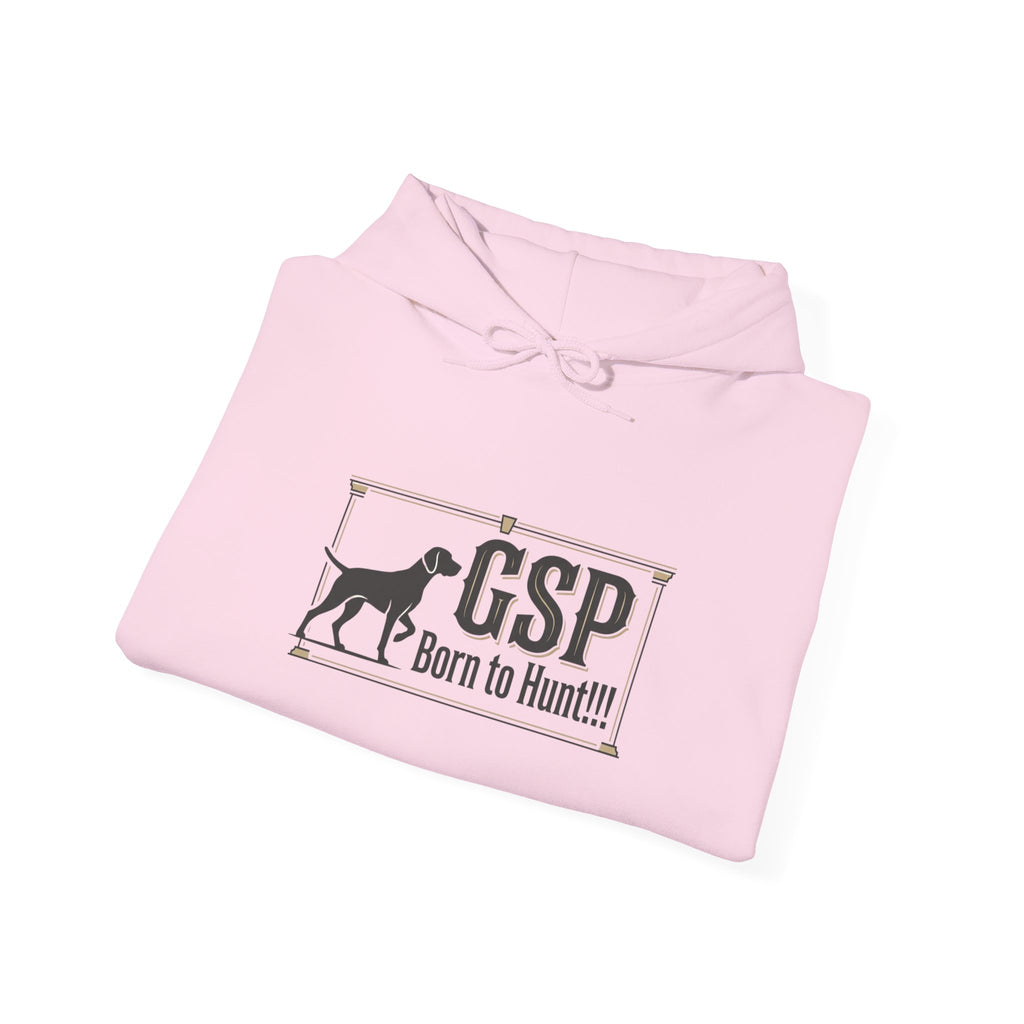 GSP 'Born to Hunt' Hoodie — German Shorthaired Pointer Blueprint Design