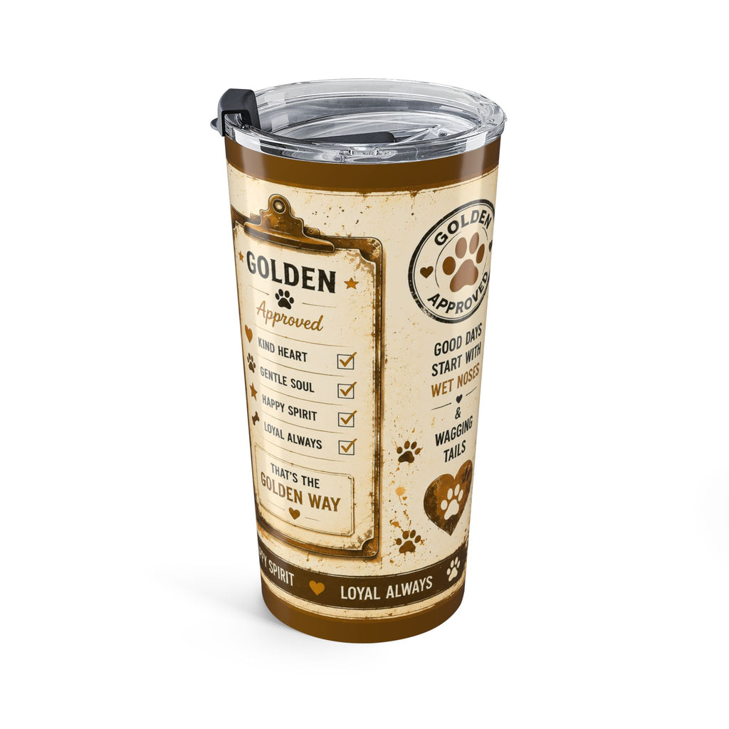 20oz Golden Retriever Tumbler – "Stay Golden" Dog Lover Travel Cup