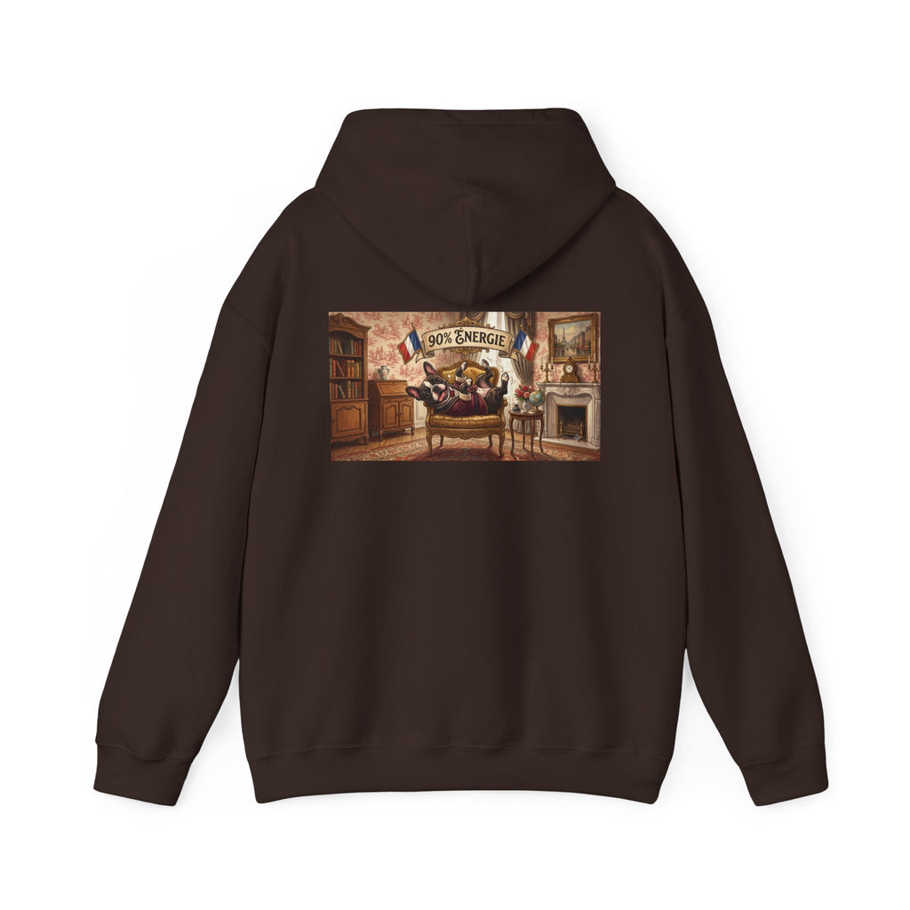 Frenchie Hoodie 90% Energy — Graphic Pullover