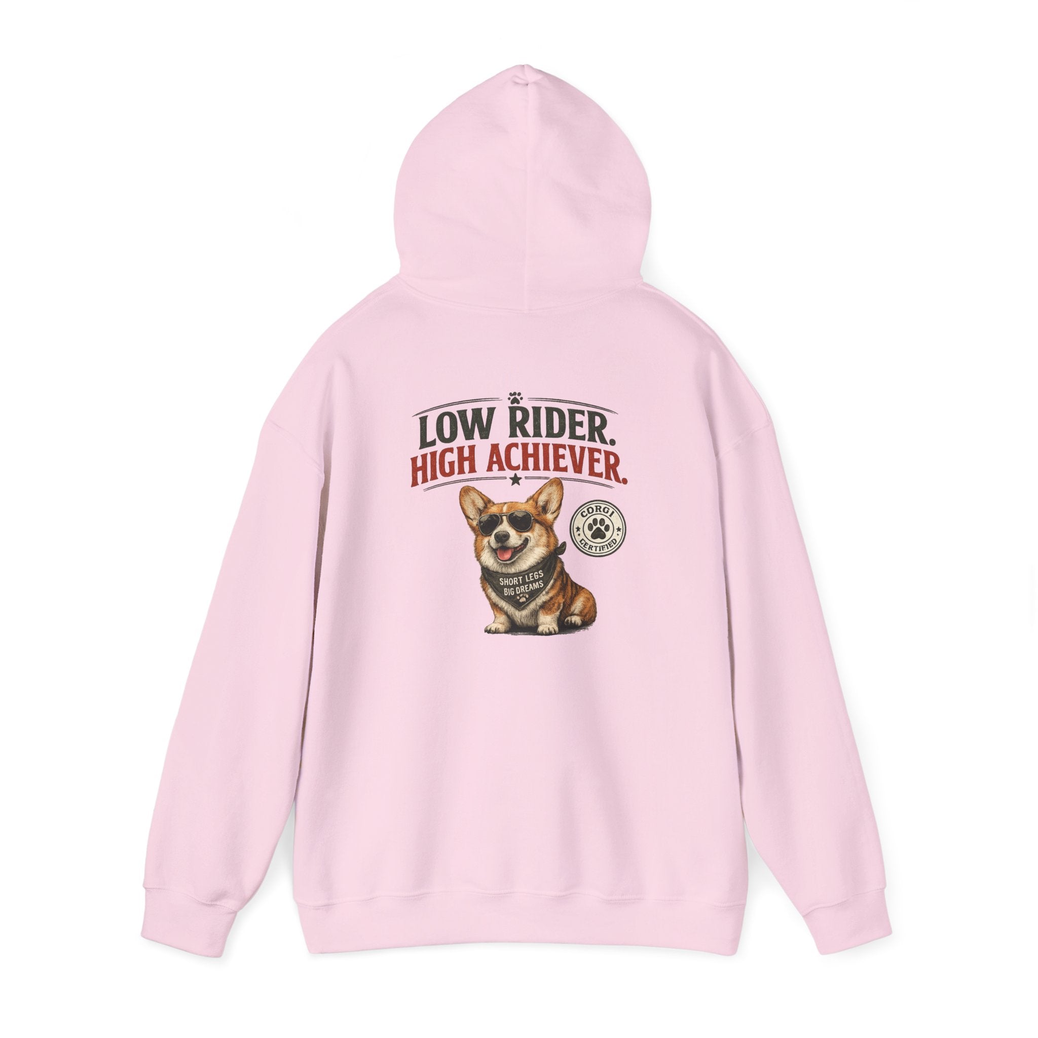 Corgi High Achiever Hoodie — 'Low Risk, High Achiever'