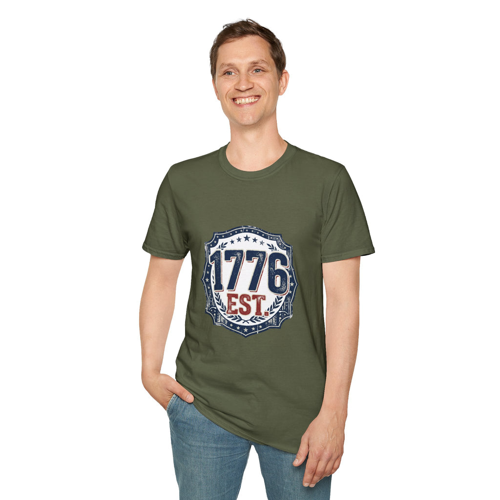 1776 Vintage Shield T-Shirt — Patriotic Independence Day Tee