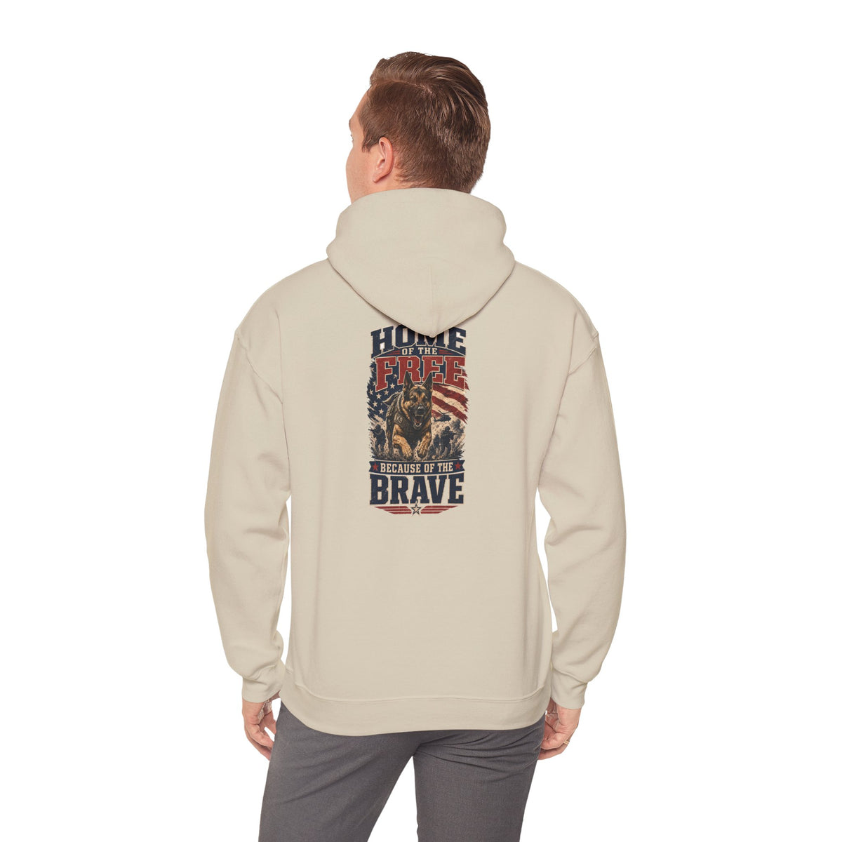 1776 Patriotic Hoodie — "Free Because of the Brave" Military Veteran Sweatshirt