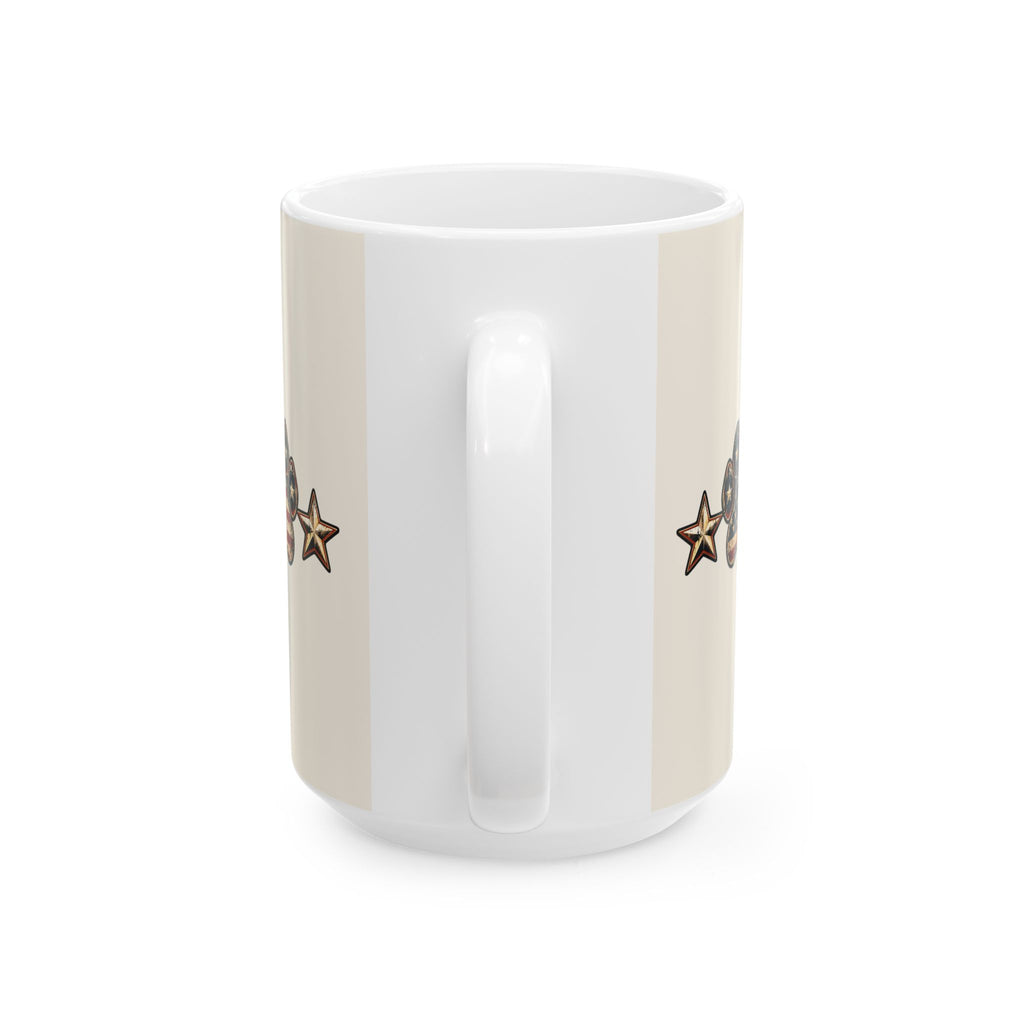 Guardian K9 Ceramic Mug – Loyal & Free American Flag German Shepherd Coffee Cup (11oz/15oz)