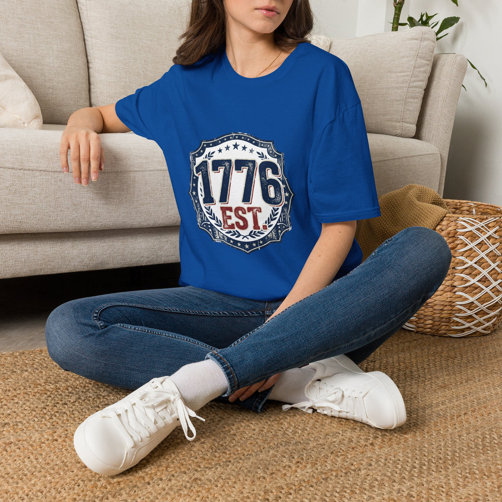 1776 Vintage Shield T-Shirt — Patriotic Independence Day Tee