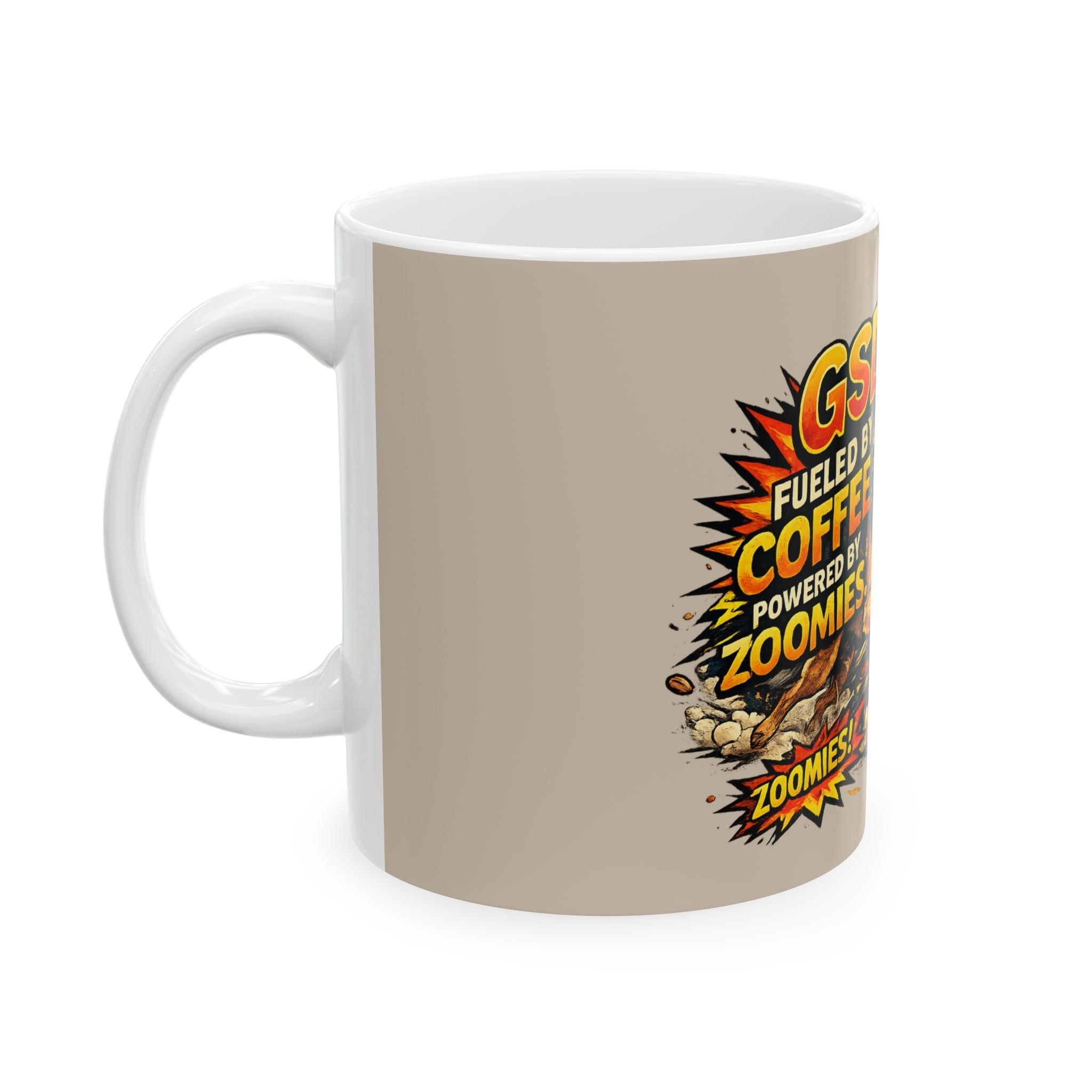 GSD Fueled by Coffee Ceramic Mug — German Shepherd Dog Lover Gift (11oz & 15oz)