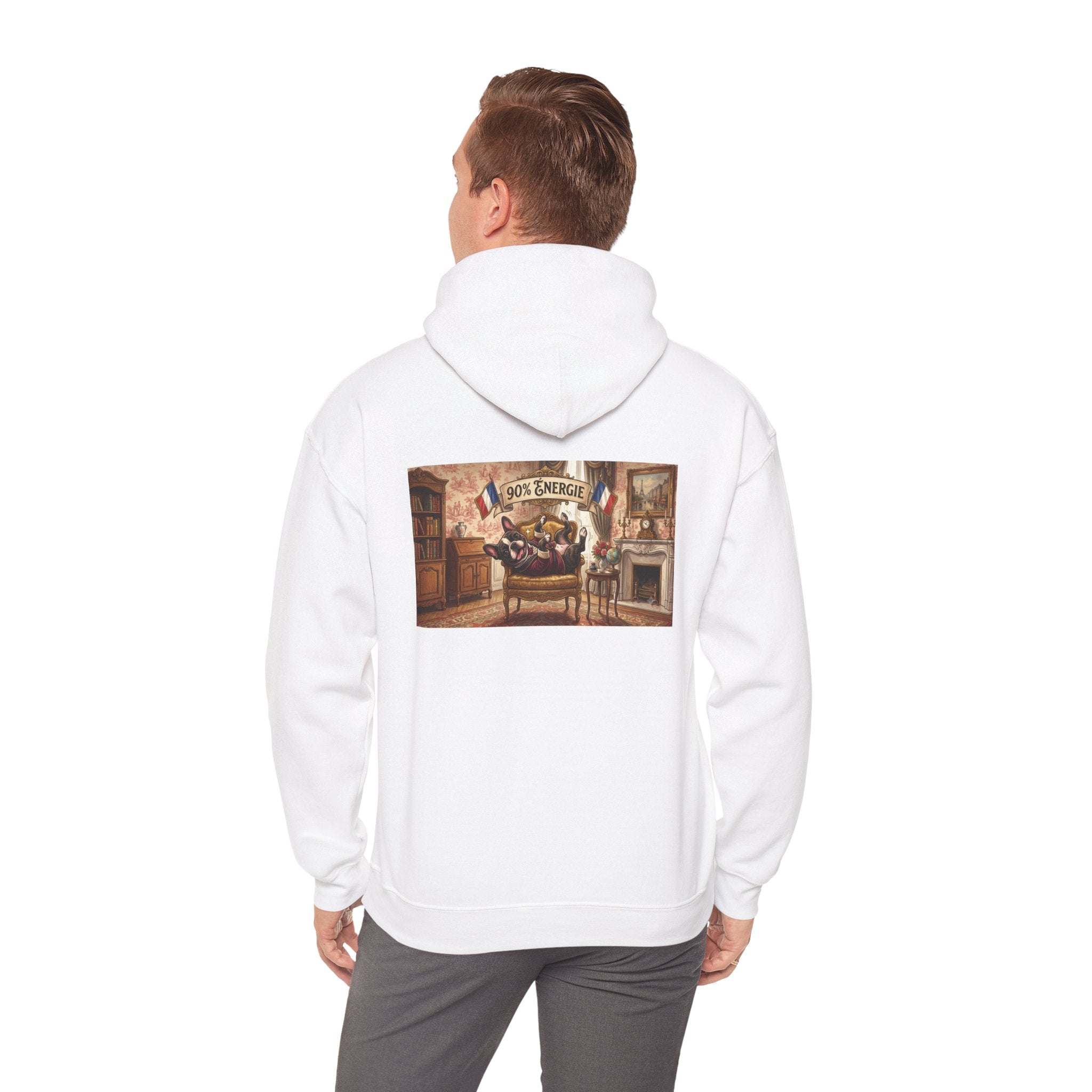 Frenchie Hoodie 90% Energy — Graphic Pullover