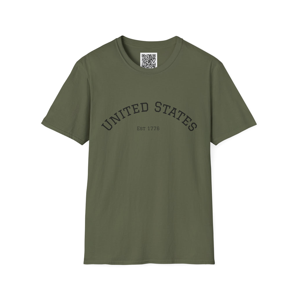 United States EST 1776 T-Shirt | Patriotic Vintage Script Tee