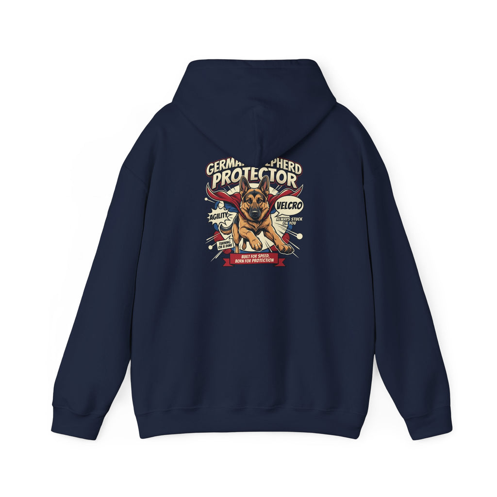 German Shepherd Protector Hoodie — "Not All Heroes Wear Capes" Dog Lover Pullover