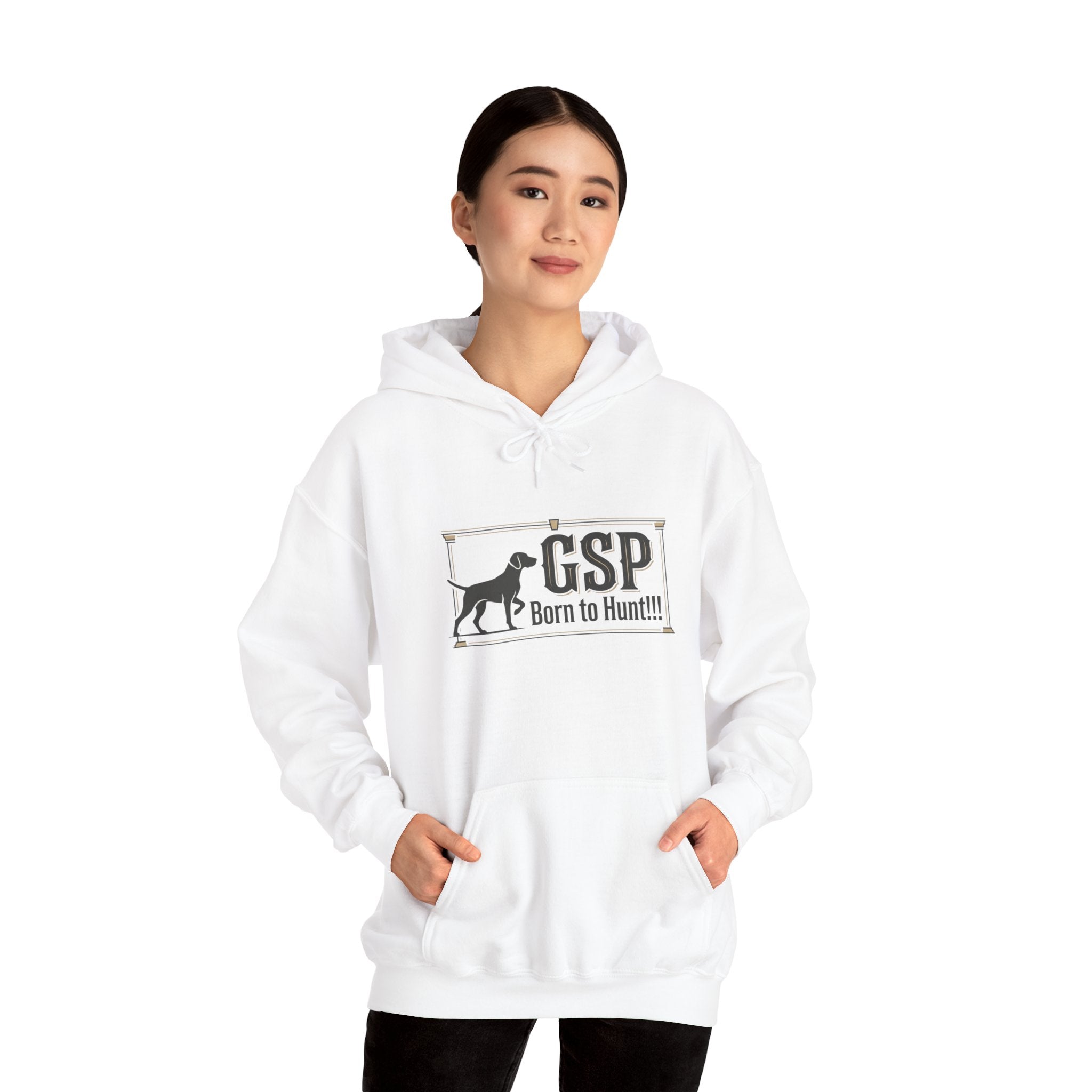 GSP 'Born to Hunt' Hoodie — German Shorthaired Pointer Blueprint Design