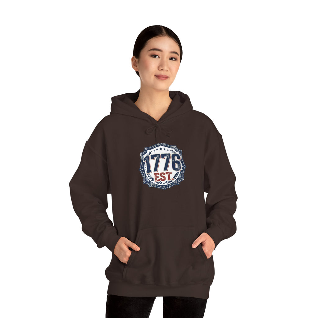 1776 Patriotic Hoodie — "Free Because of the Brave" Military Veteran Sweatshirt